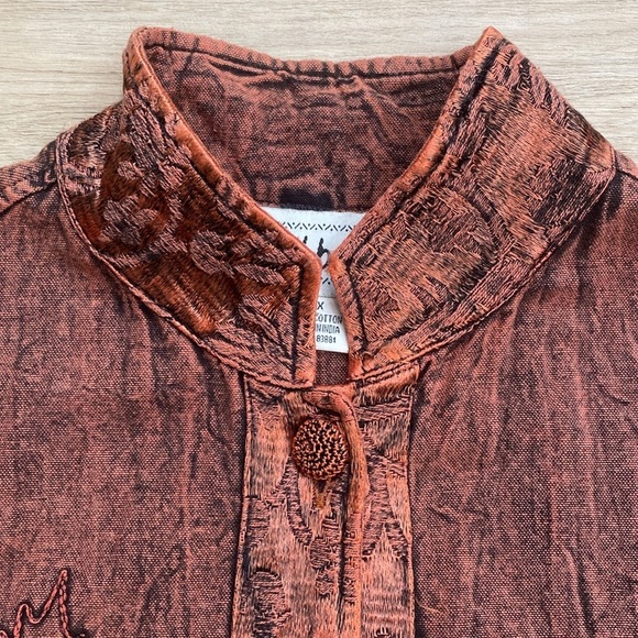 Vintage Flashback Embroidered Jacket Artsy Acid‎ Wash Appliqué - Picture 8 of 16